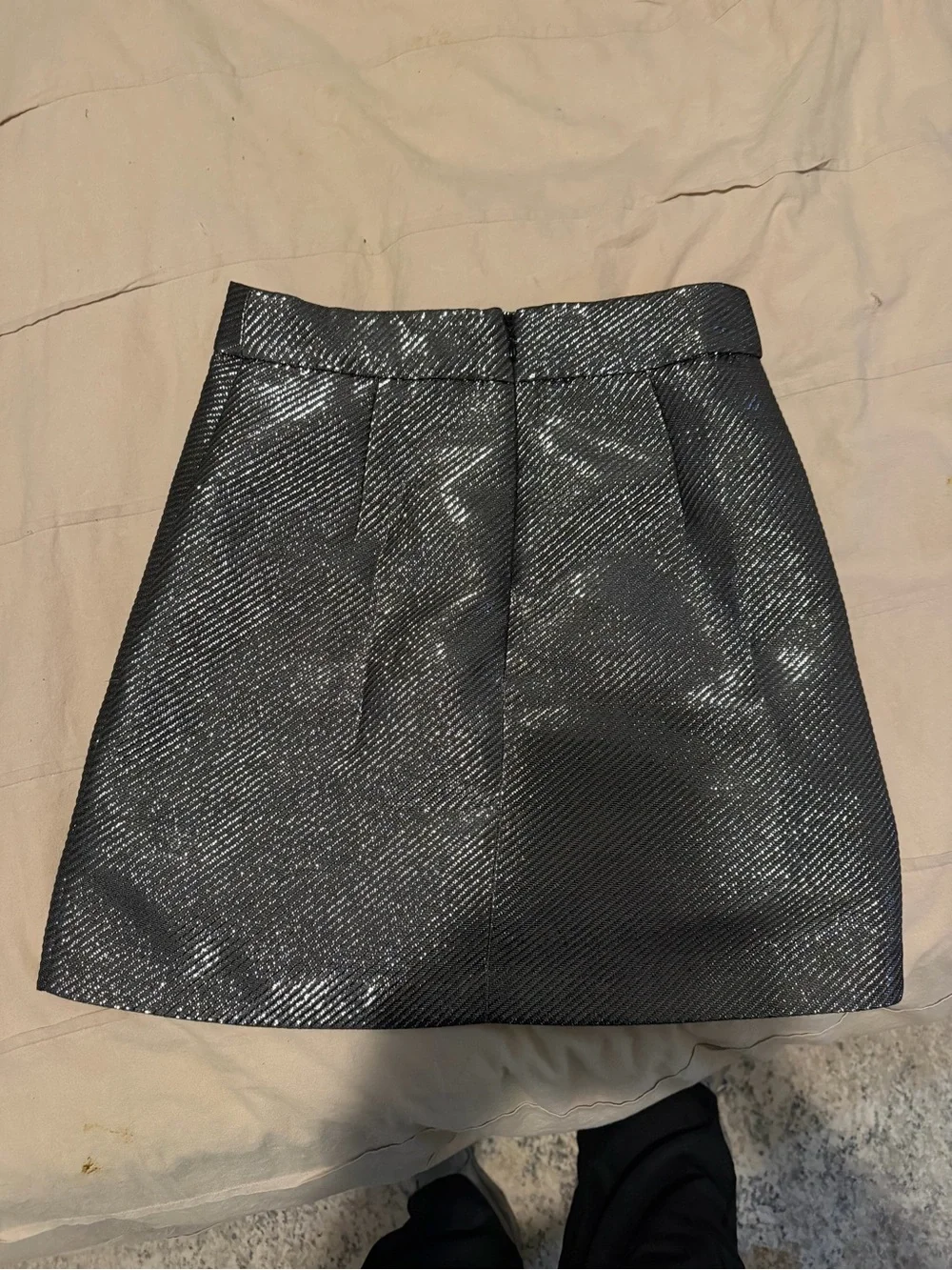 H&M Shimmery Black A-Line Mini Skirt